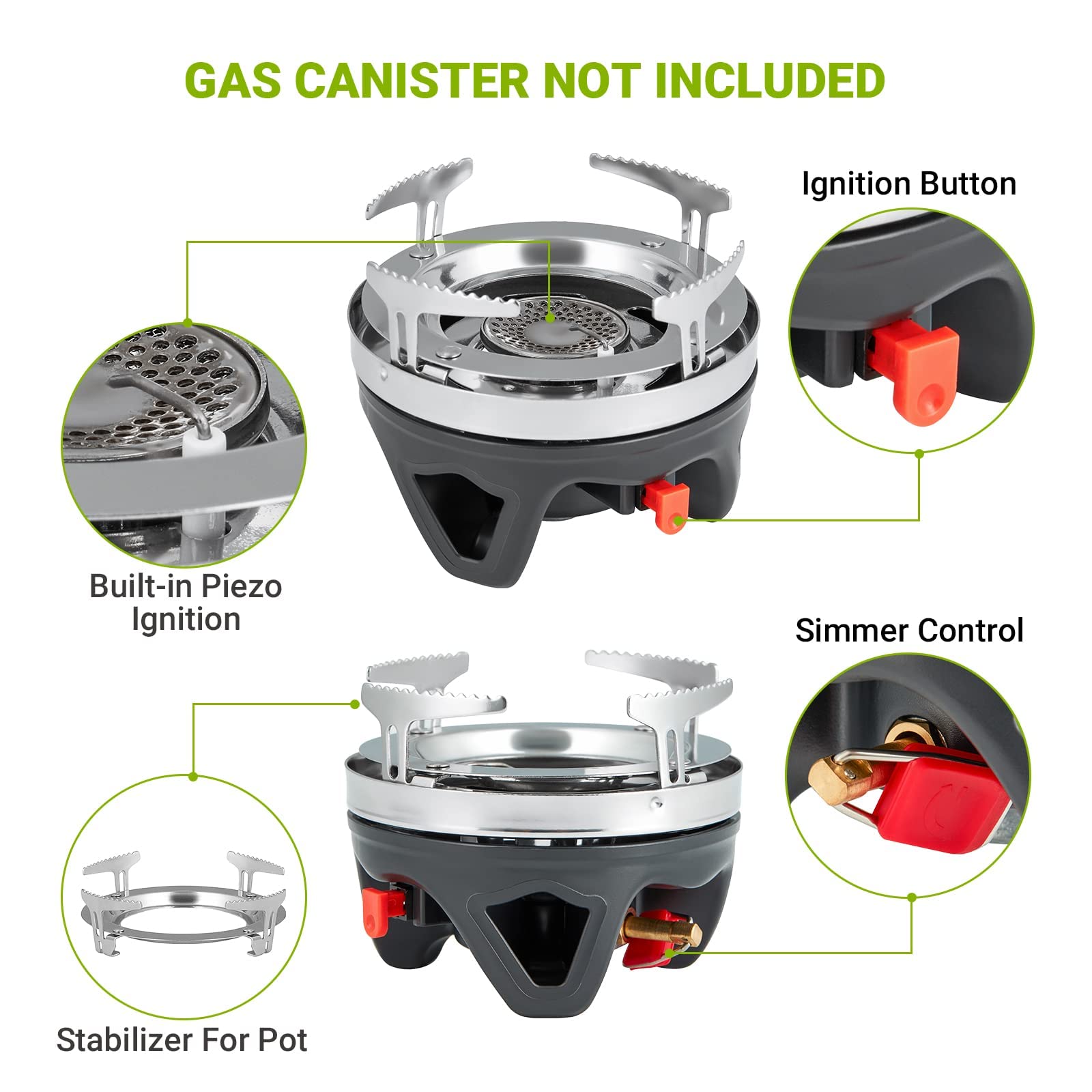 ATEPA TREKKER Portable Backpacking Stove 0.9L/1.8L