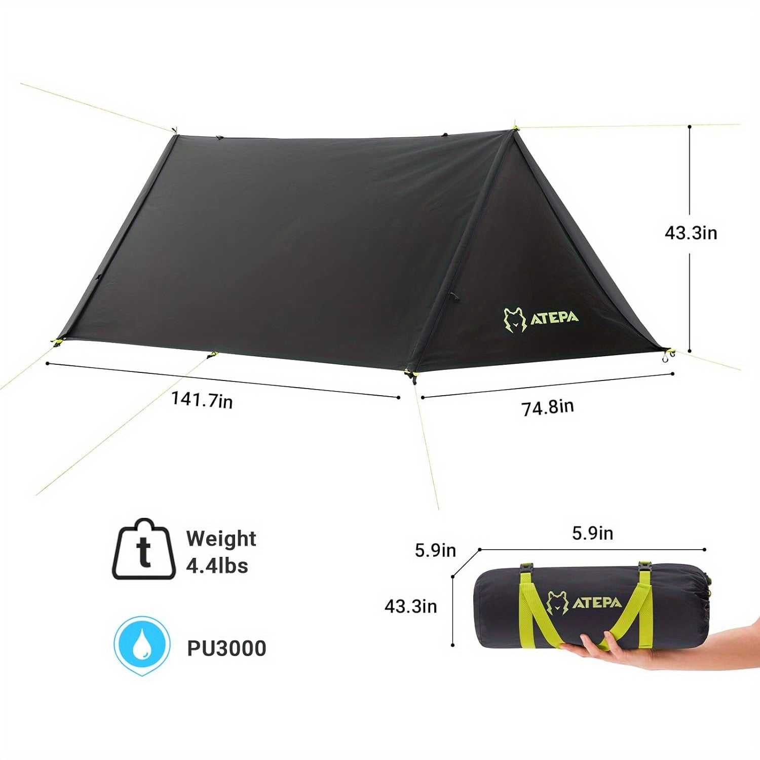 ATEPA Distaghil Sar Terkking Tent Military Curtain Tent, Solo Tent