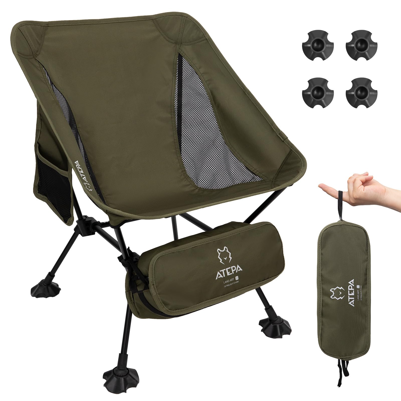 ATEPA Ultralight Square Tall Camping Chair