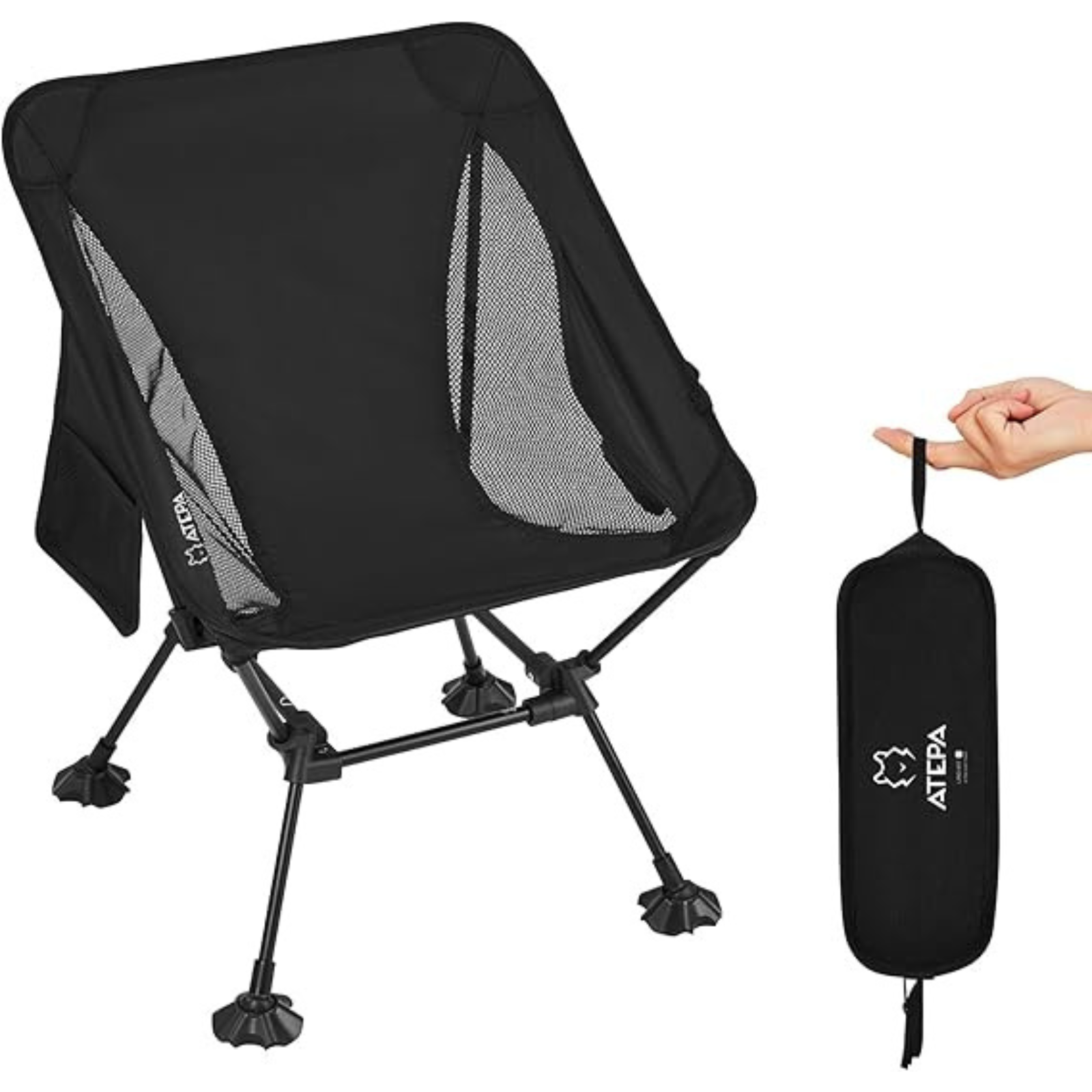 ATEPA Foldable Camping Chair Ultralight Square Tall Chair