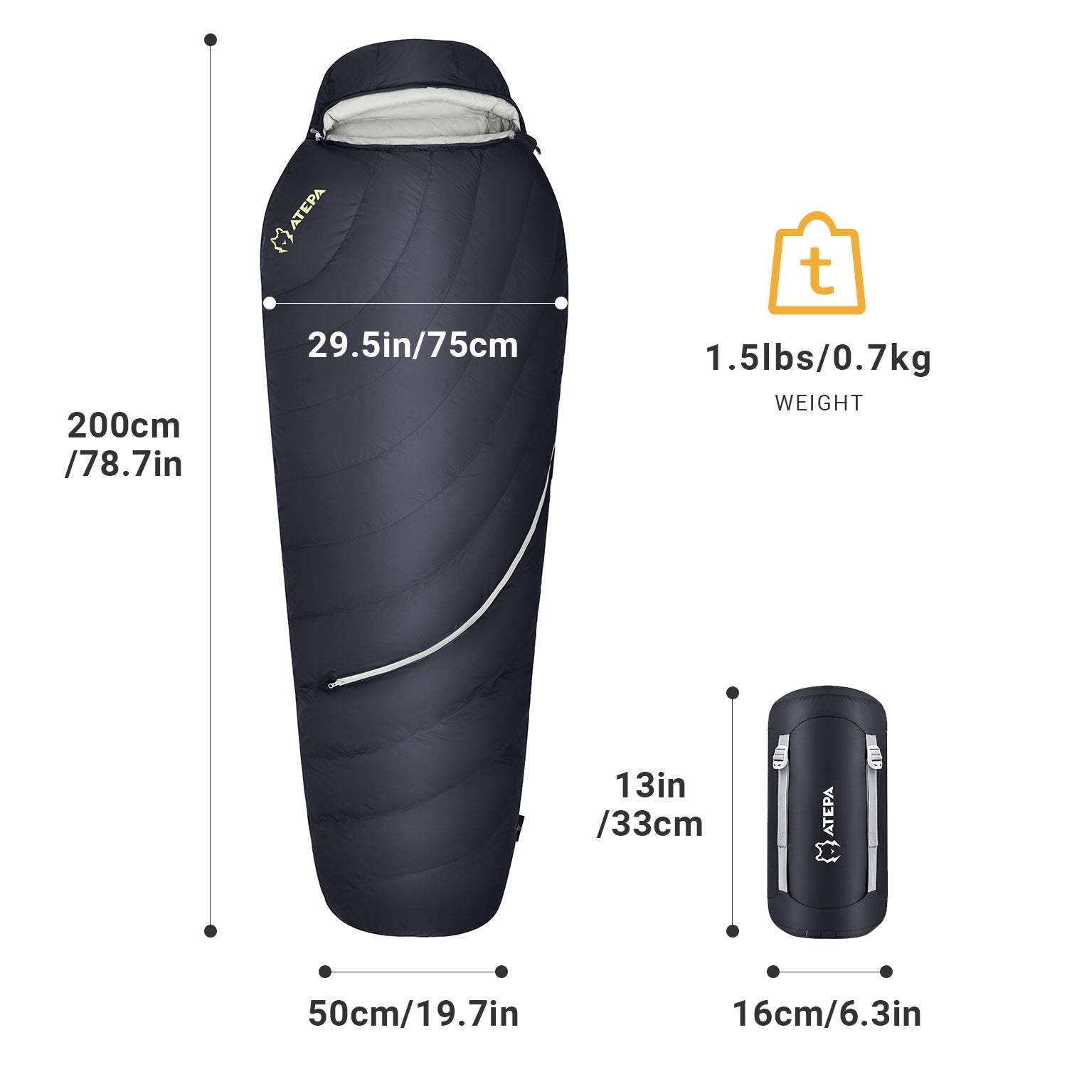 ATEPA DENALI 320 Down Sleeping Bag-Mummy