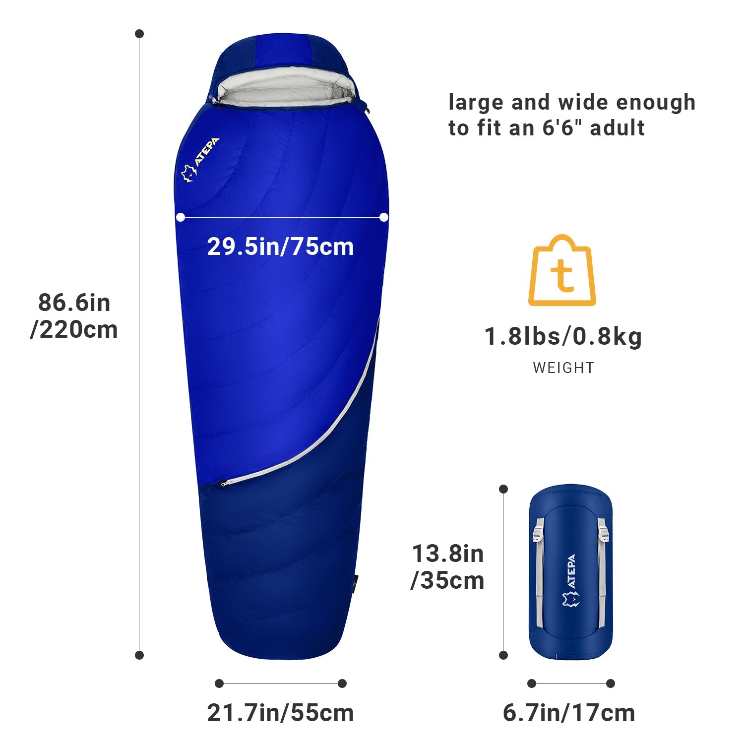 ATEPA DENALI 340L Down Sleeping Bag-Mummy