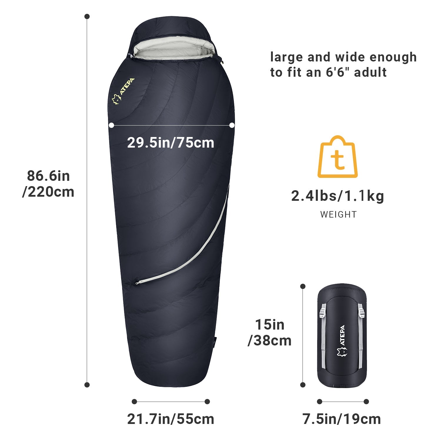 ATEPA DENALI 550L Down Sleeping Bag-Mummy