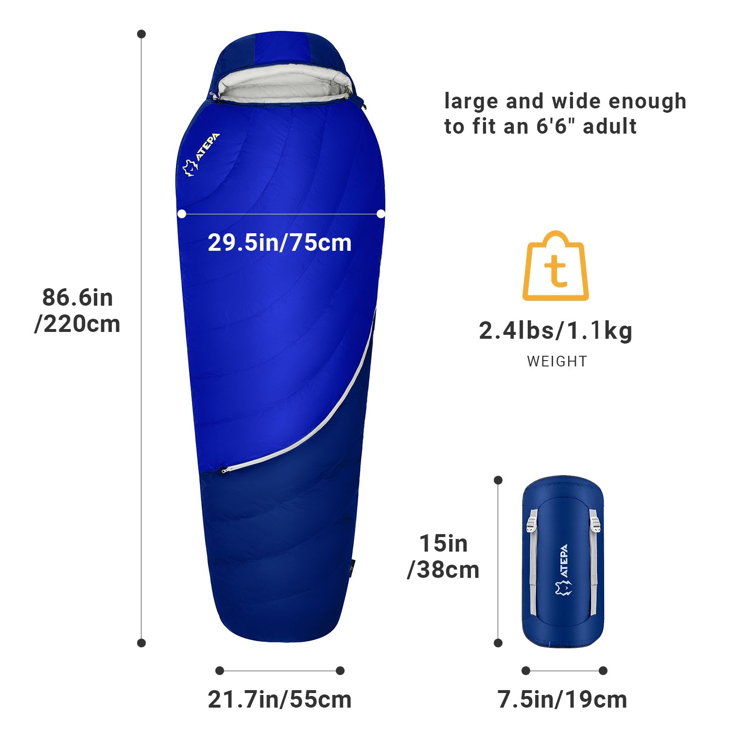 ATEPA DENALI 550L Down Sleeping Bag-Mummy