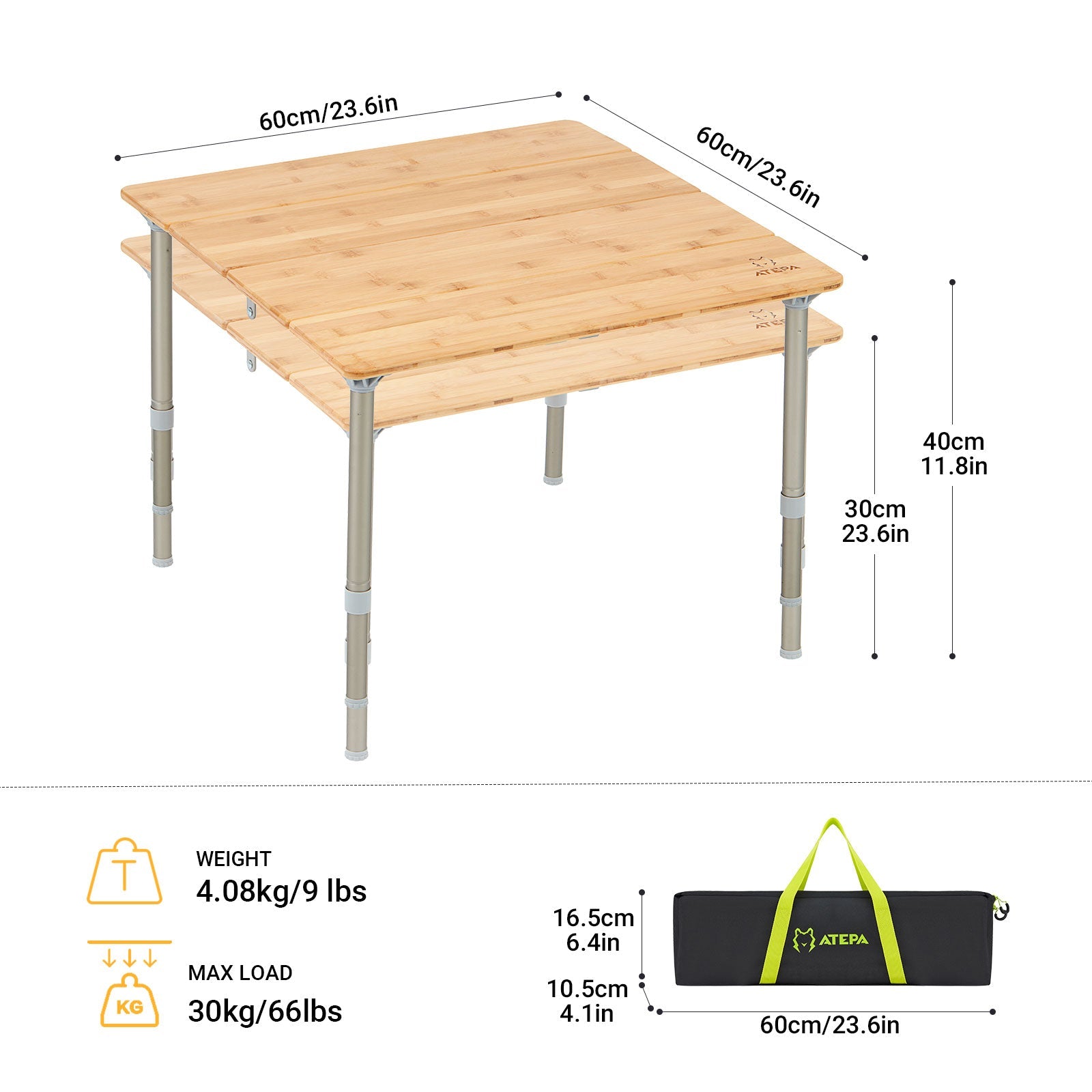 ATEPA BAMBOO Small Bamboo Table