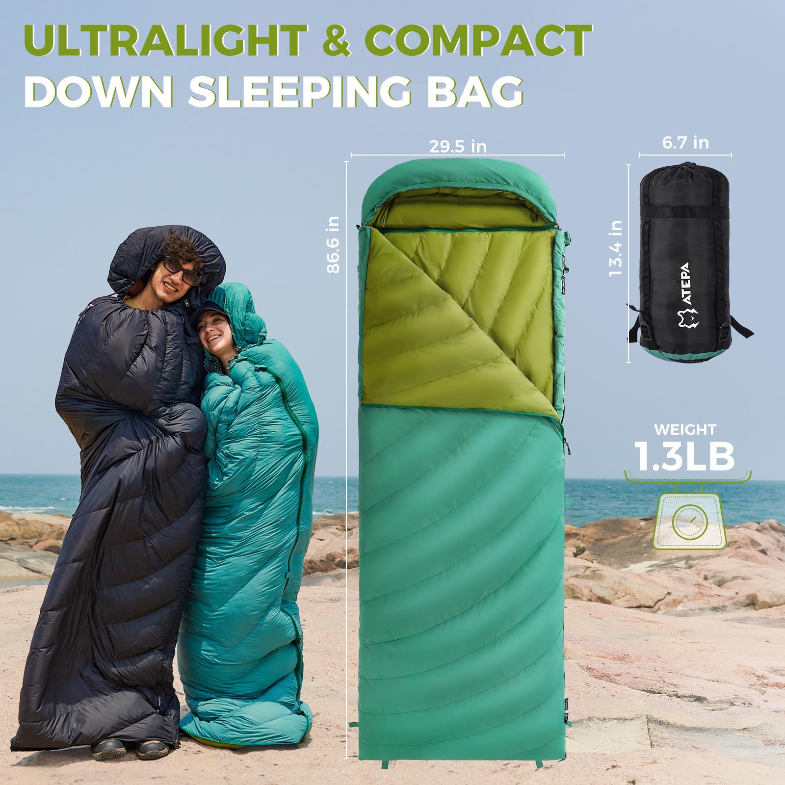 ATEPA Coldmaster Down Sleeping Bag Ultralight Sleeping Bag