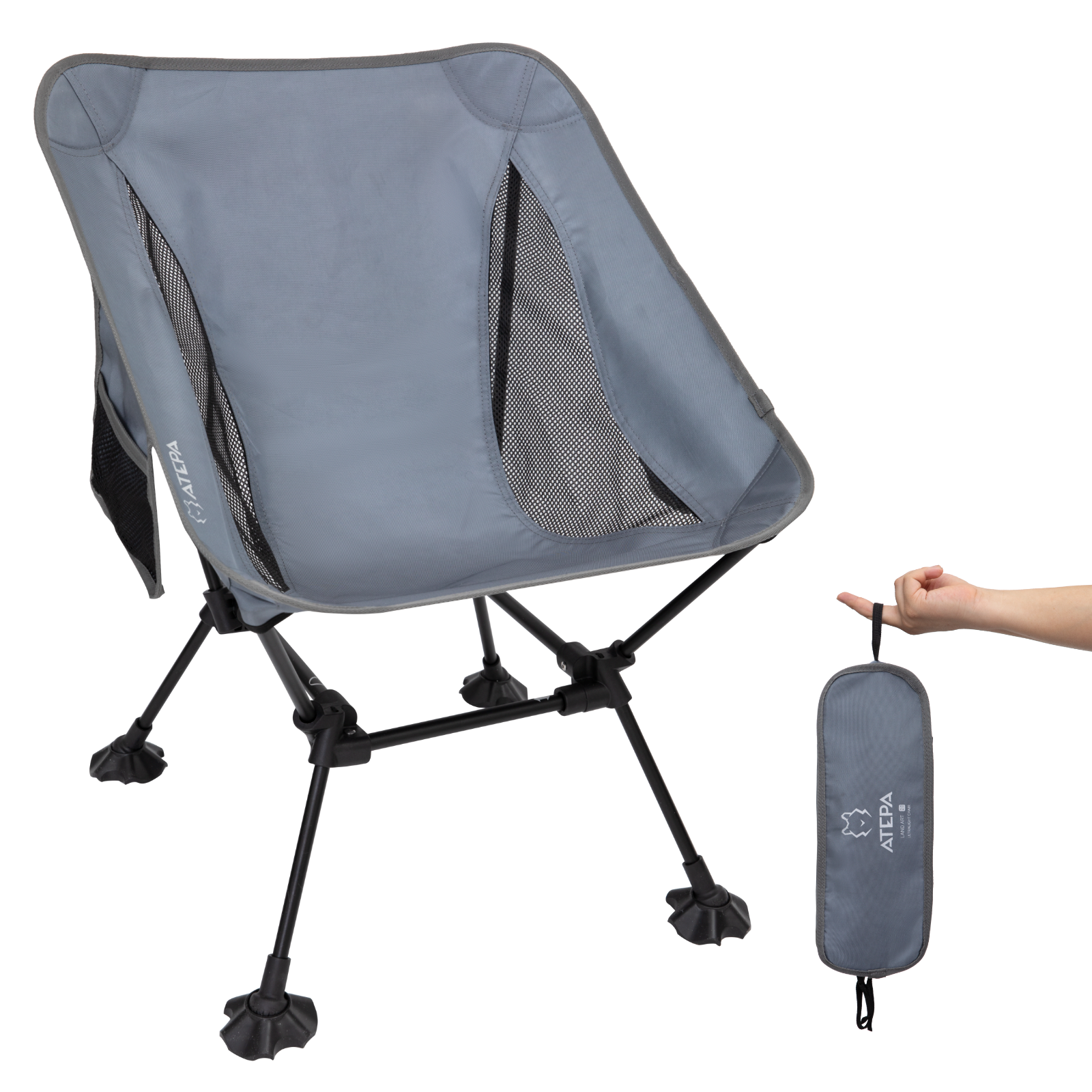 ATEPA Foldable Camping Chair Ultralight Square Tall Chair