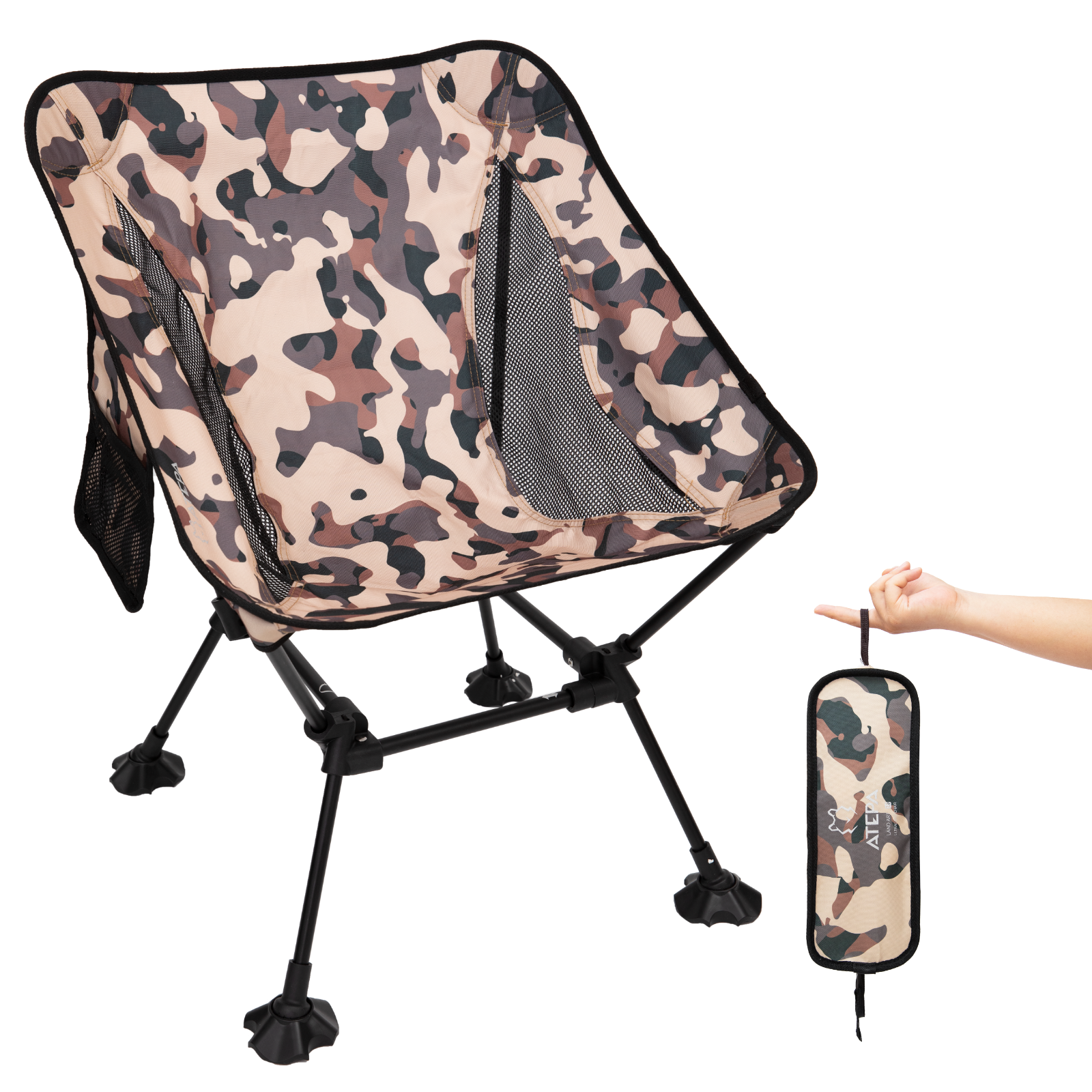 ATEPA Foldable Camping Chair Ultralight Square Tall Chair