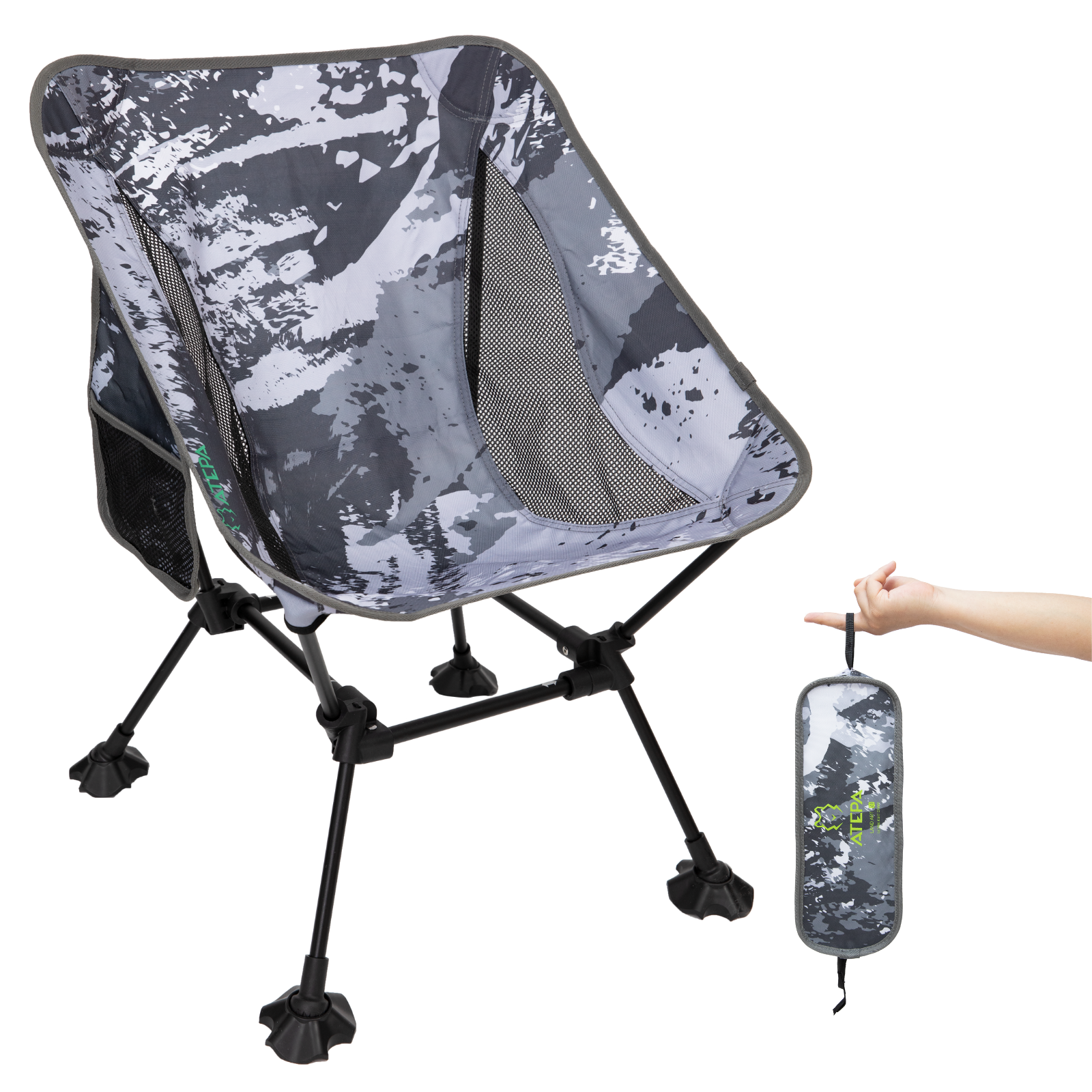 ATEPA Foldable Camping Chair Ultralight Square Tall Chair