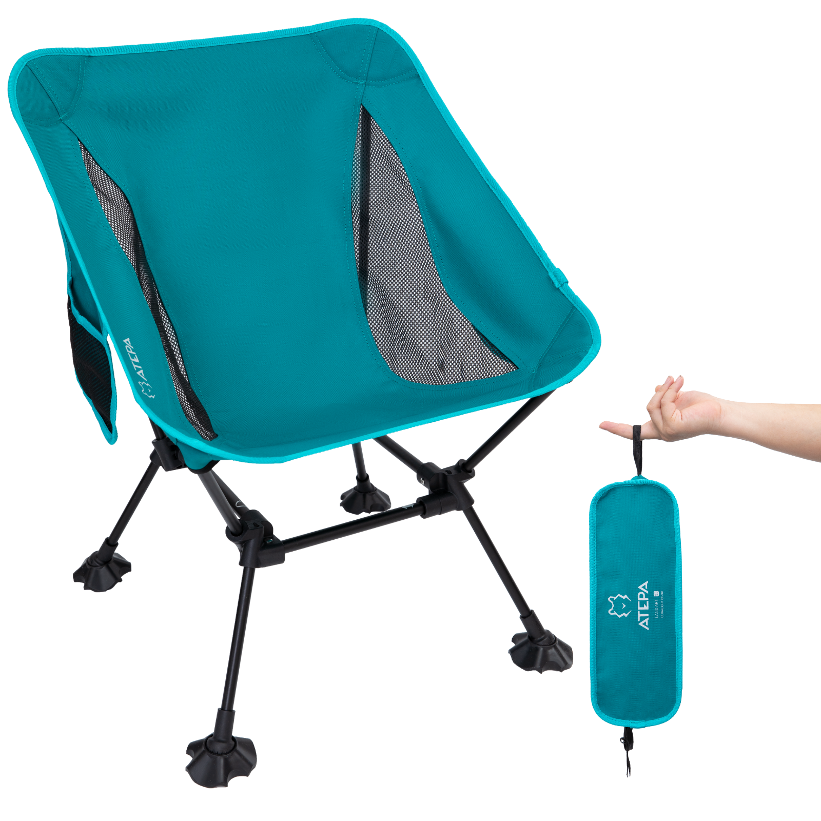 ATEPA Foldable Camping Chair Ultralight Square Tall Chair