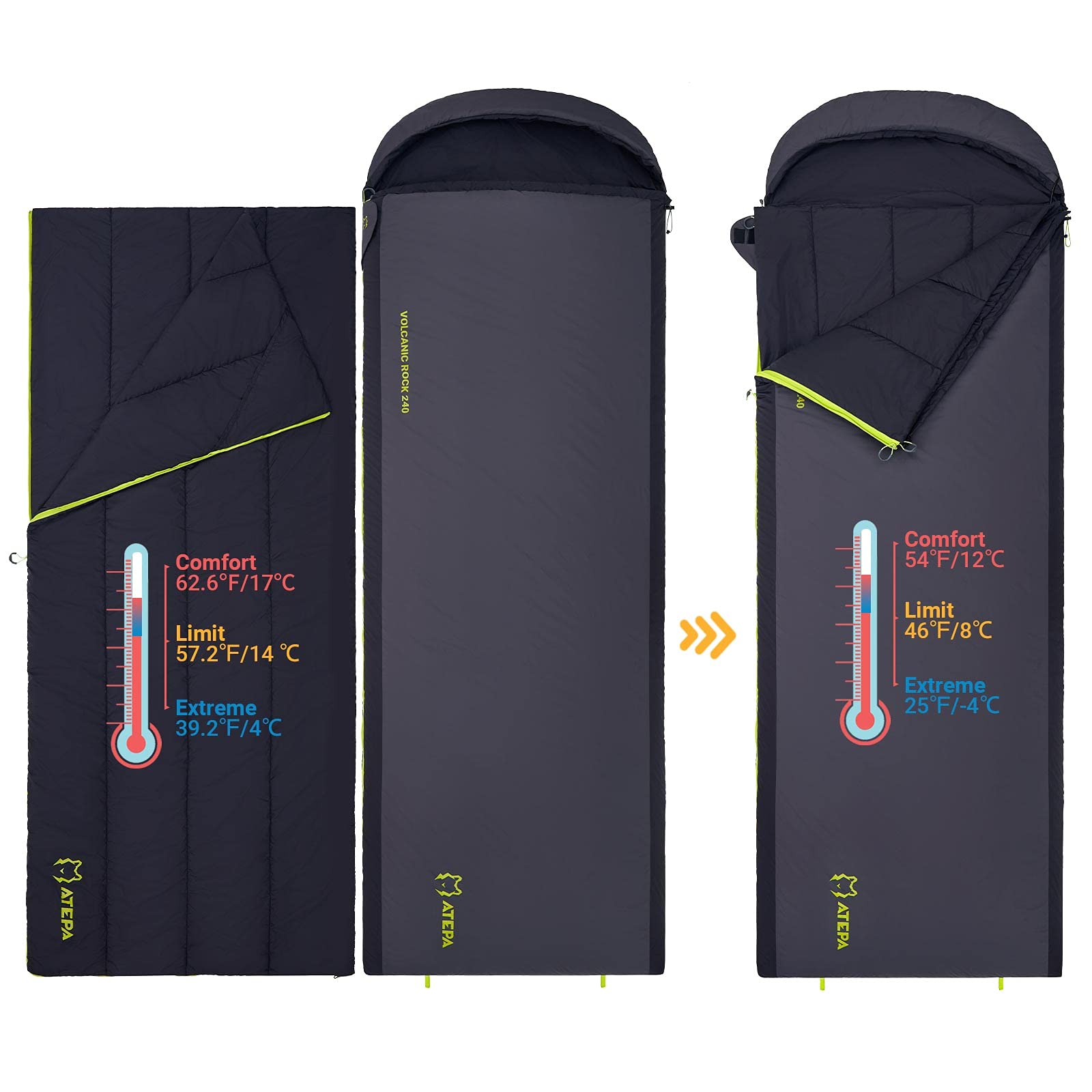 ATEPA VOLCANIC ROCK 240 3 in 1 Sleeping Bag