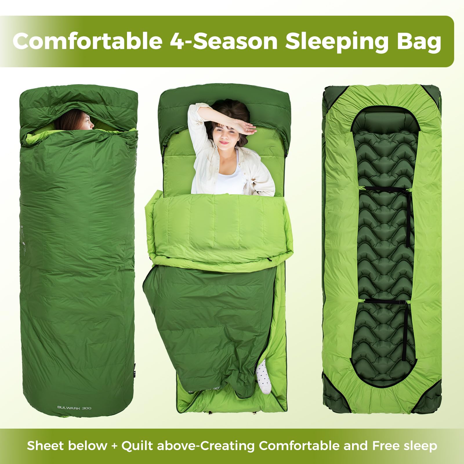 ATEPA BULWARK 300 Down Sleeping Bag-Envelope With Hood