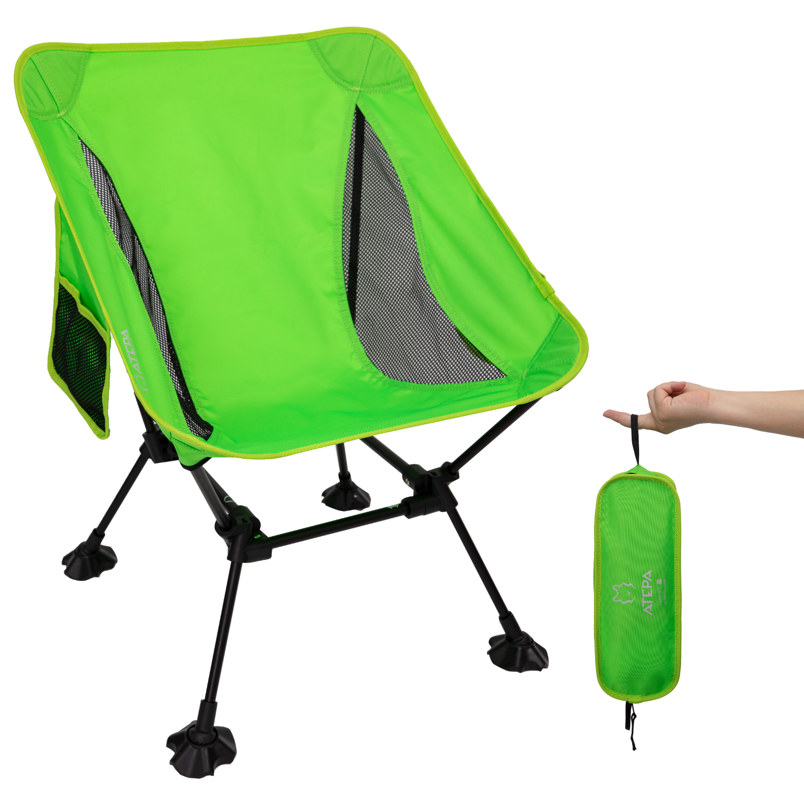 ATEPA Foldable Camping Chair Ultralight Square Tall Chair