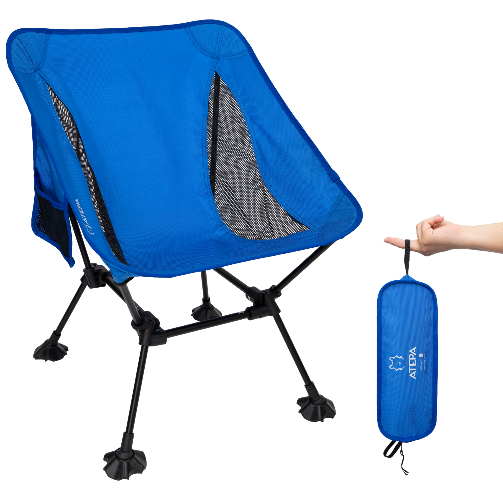 ATEPA Foldable Camping Chair Ultralight Square Tall Chair