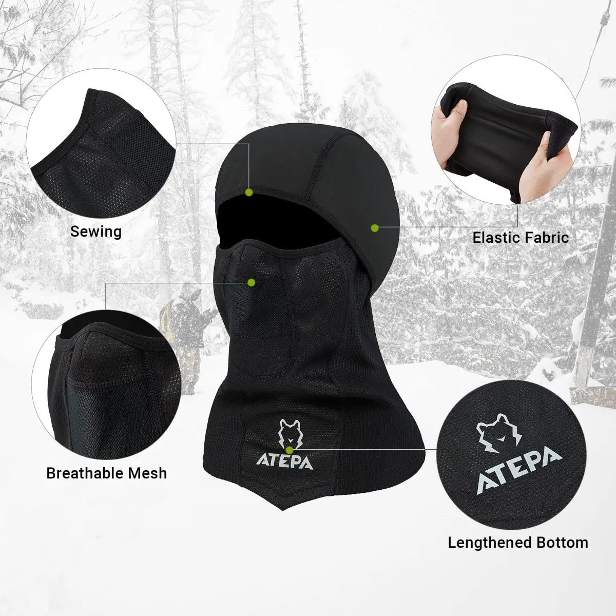 ATEPA Balaclava Ski Mask Winter Full Face Mask