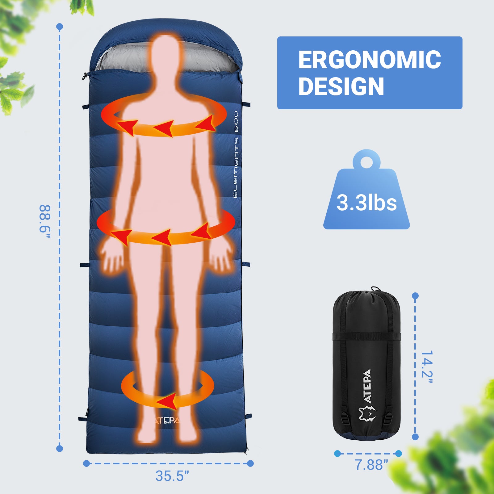 Coldmaster™ down sleeping bag 30°F / -1°C Ultralight and Multifunctional