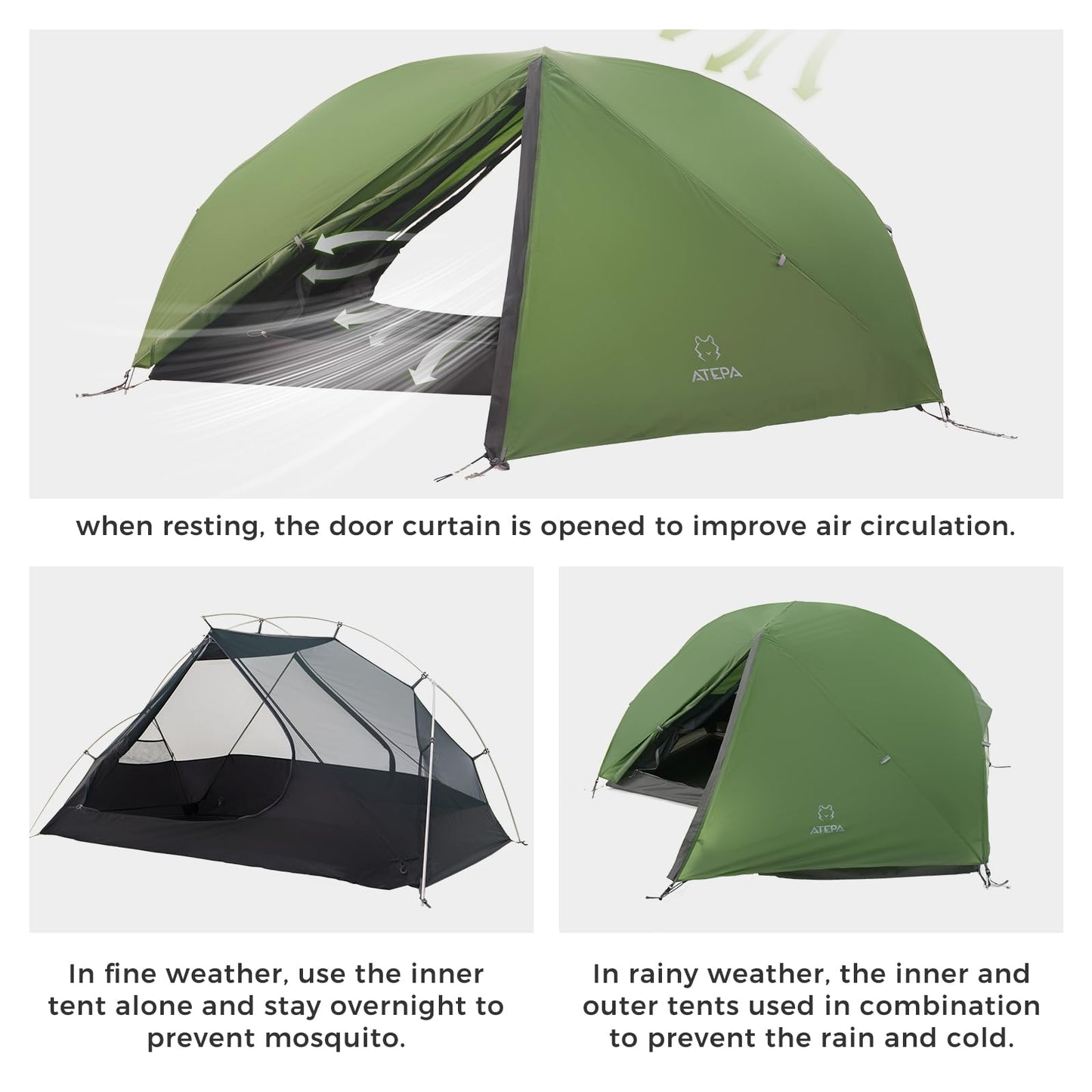 ATEPA 1-Person Ultralight Backpacking Tent