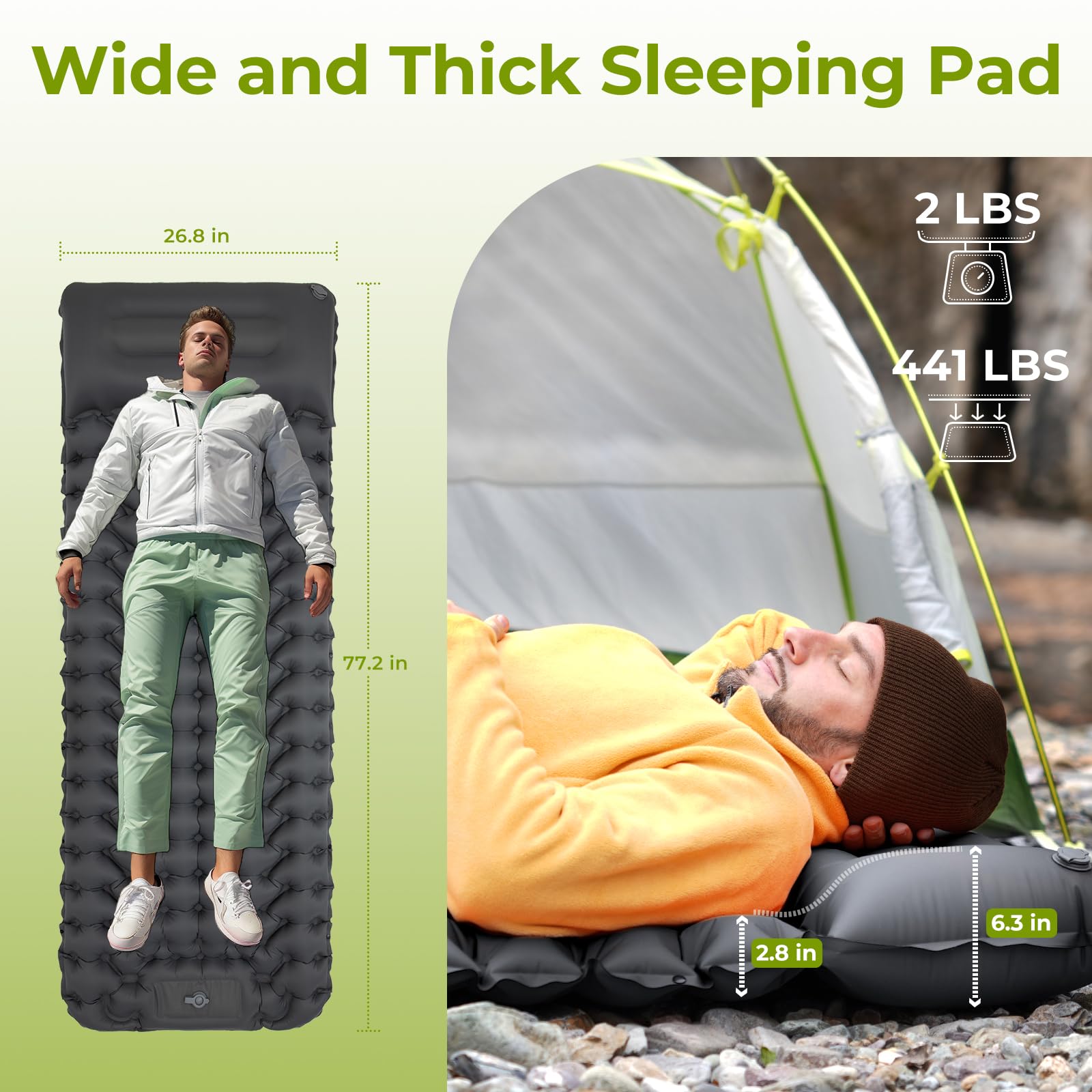 ATEPA DELUXE 7 Single Air Pad Camping Mattress