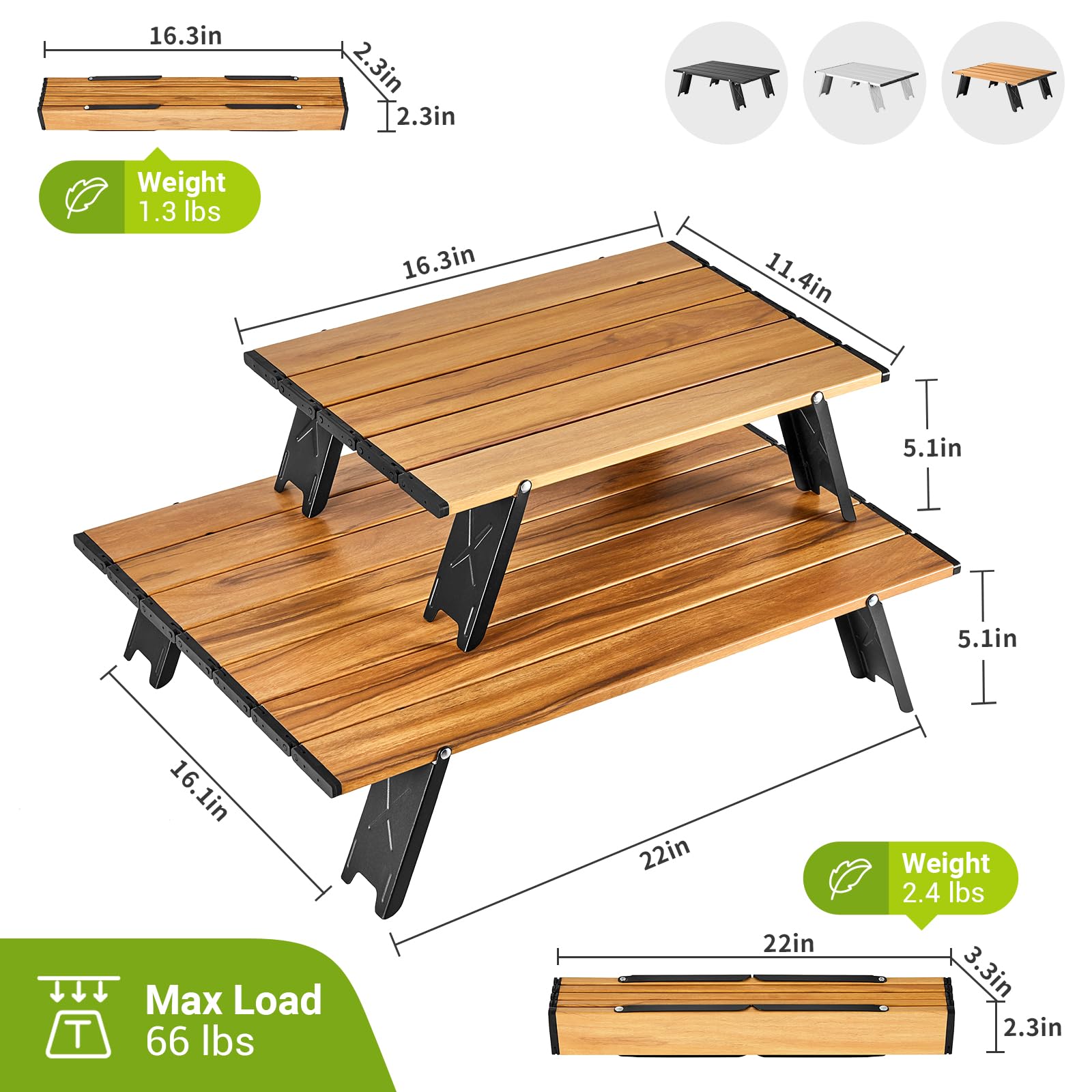 ATEPA Alunium Table Ultralight Compact for Camping